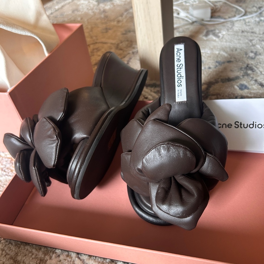 Acne Studios Dark Brown Women's Mules